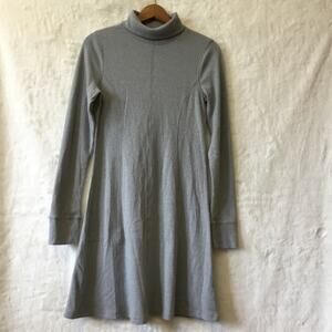 UpWest Gray Cozy Rib Long Sleeve Turtleneck Dress